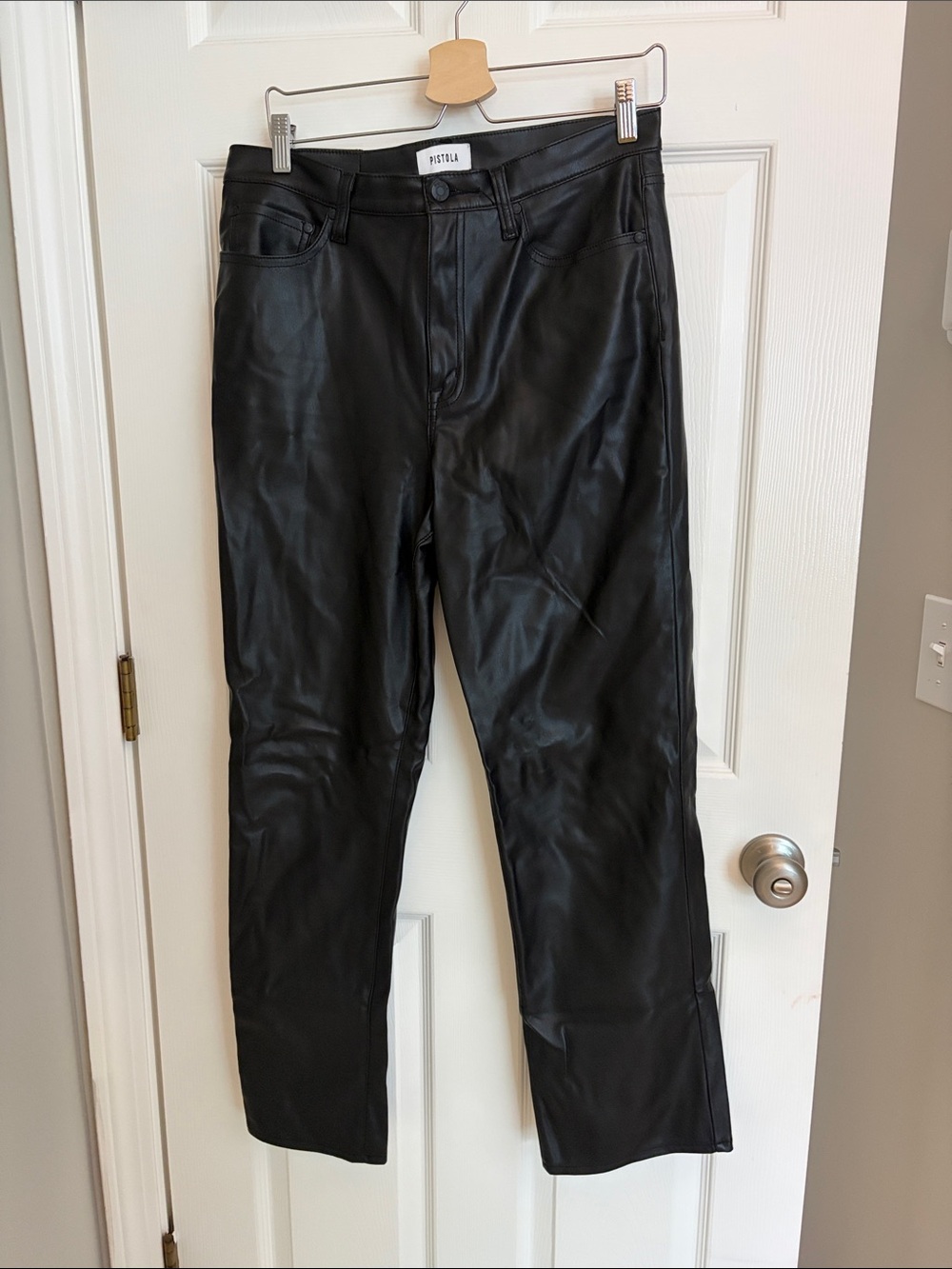 Pistola Black Faux Leather Pants
